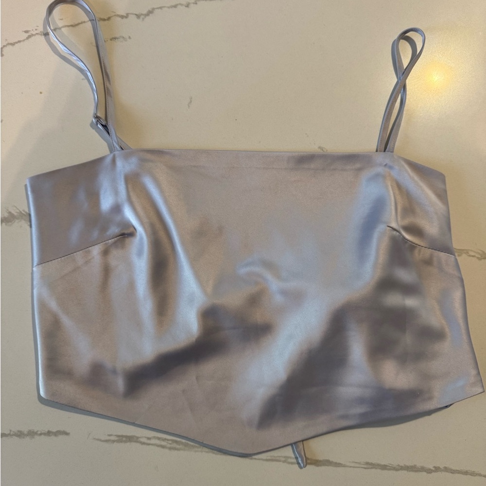 Lavender Satin Crop Top • MOLLY GREEN •